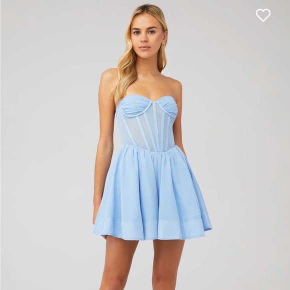 Bardot - Hart Corset Mini Dress In Artic Blue women’s size medium - Picture 3 of 8